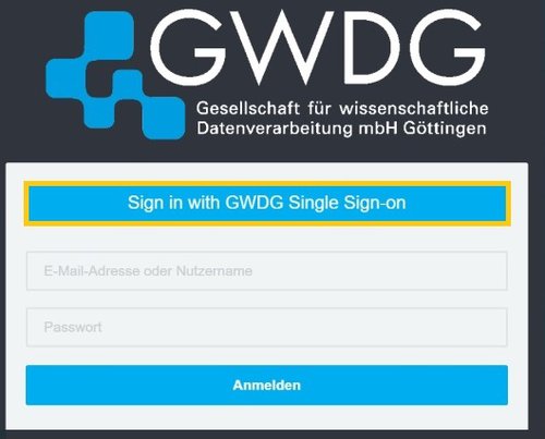 GWDG Single Sign-on button