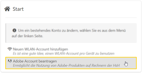 Adobe Account beantragen