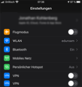 Einstellungen WLAN