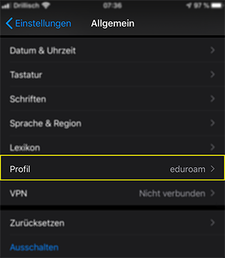 Profil auswählen